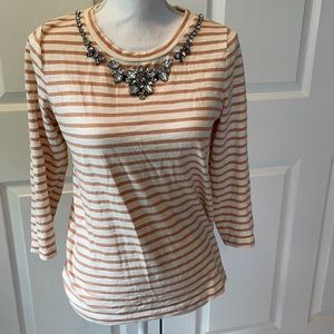 J. Crew long sleeve striped shirt with rhinestones